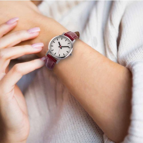 Damen-Lederarmbanduhr