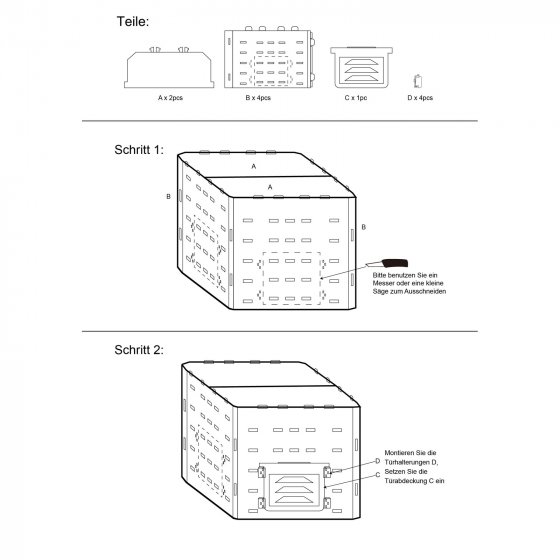 Garten Komposter aus robustem Kunststoff 