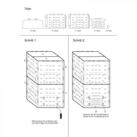 Praktischer Komposter für Garten zur Herstellung von Humus 
