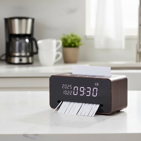 Tisch-Aktenvernichter mit Uhr 