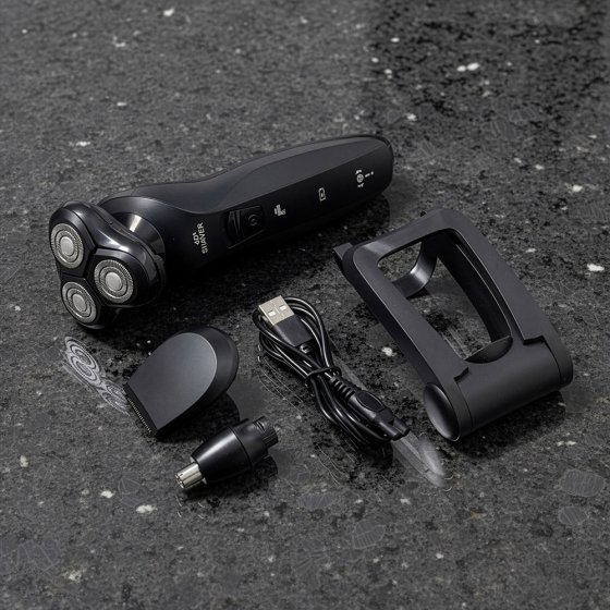 Aufladbarer Rasierer mit Trimmer Set 