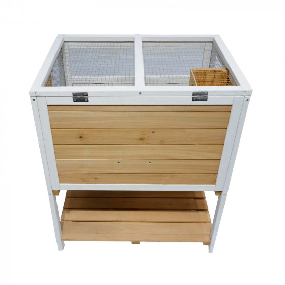 Erhöhter Kleintierkäfig aus Holz Nagerkäfig für Kaninchen, Meerschweinchen und Co. 