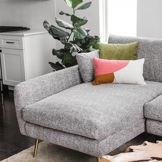 Ecksofa Antonius Webstoff Grau links
