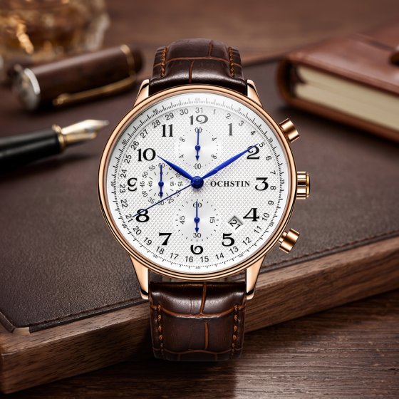 Herrenchronograph mit Lederband 