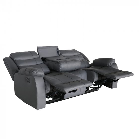 Sofagarnitur mit Relaxfunktion Kirwall Anthrazit