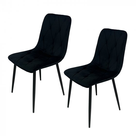 Stuhl Mesa Eco 2er-Set Velvet Schwarz