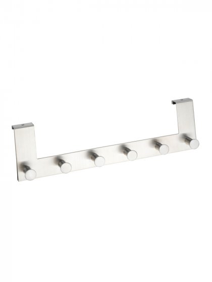 Türgarderobe Edelstahl Mod. Celano 2er Set, je 6 Haken, für Türfalzstärken bis 2 cm 