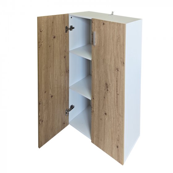 Kommode mit 3 Regalfächern Nina Weiß-Artisaneiche 