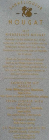 Niederegger Nougat Liqueur Fläschchen Sahnenougatlikör 350ml 