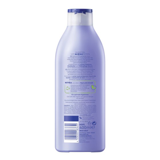 Nivea Body Verwöhnende Soft Milk für trockene Haut Packung 400ml 