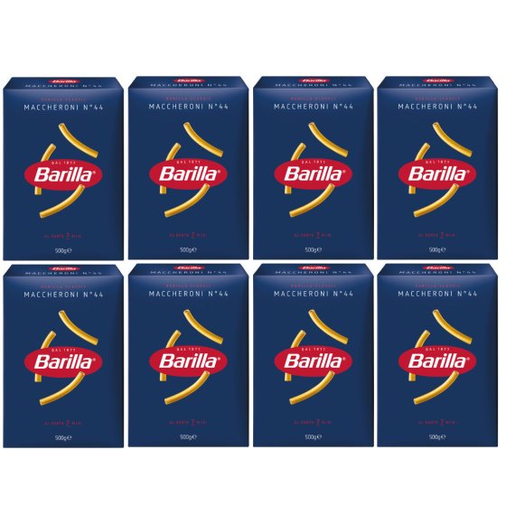 Barilla Maccheroni Nr 44 Pasta aus Hartweizengriess 500g 8er Pack 