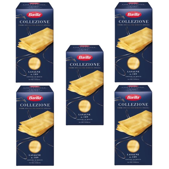 Barilla Lasagne La Collezione Pasta aus Hartweizen 500g 5er Pack 