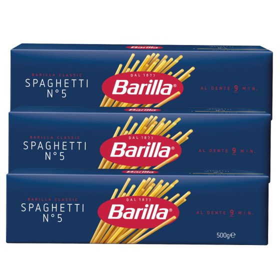 Barilla Spaghetti Nummer 5 Pasta aus Hartweizen 500g 3er Pack 