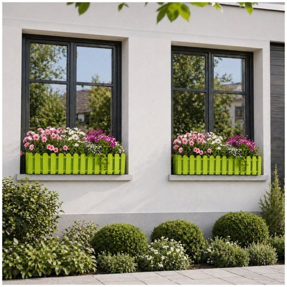 Blumenkasten mit Wasserspeicher Nessa 75 cm Grün 