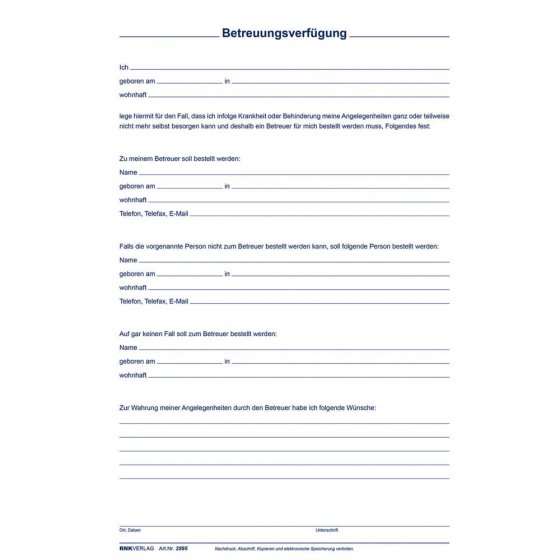 Mappe „Meine Patientenverfügung”