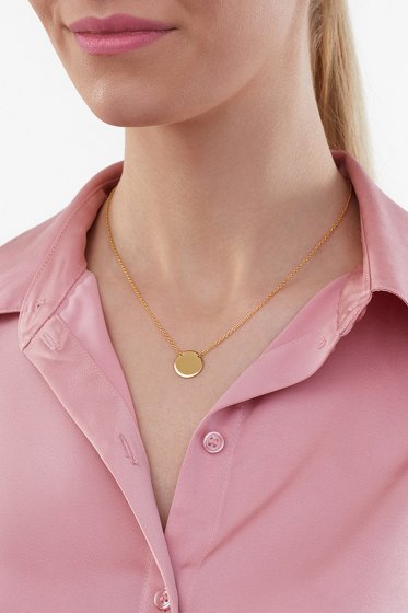 Collier 925/-Sterling Silber vergoldet Plättchen Boho 