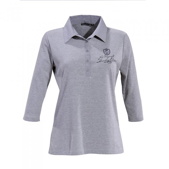 Damen Poloshirt,grau-meliert 48 | Grau-meliert