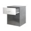 Nachtschrank 2er Set Thekla Beton/Weiß - 6