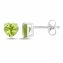 Schmuck-Set Silber 925 rhodiniert Ohrringe und Halskette mit echtem Peridot in Herzform - 6