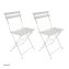 Bistro Sitzgruppe Metall creme klappbar Tisch mit 2 Stühlen Balkon Set - 6