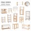 Waschbeckenunterschrank Mod. Finja, Waschbecken-Unterregal aus Bambus/MDF - 6