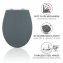 WC-Sitz Mod. Ostuni, grau, Thermoplast, Easy Close, edelstahl, 37x44,5 cm, mit 300 kg belastbar - 6