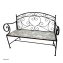 Gartenbank Celia Petunien Metallbank schwarz mit Motiv Sitzfläche 109 cm - 6