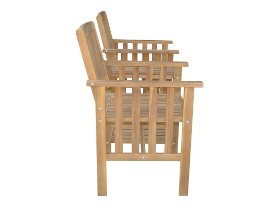 2-Sitzer-Gartenbank mit Beistelltisch klappbar, ca. 163 x 63 x 91 cm - Braun 