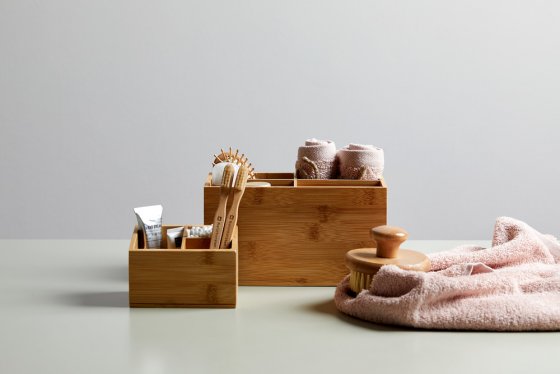 Bambus Organizer Mod. Terra 3 Fächer 2er Set 
