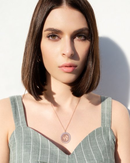 Anhänger mit Kette 925-Sterling Silber vergoldet Glänzend 42/45cm 