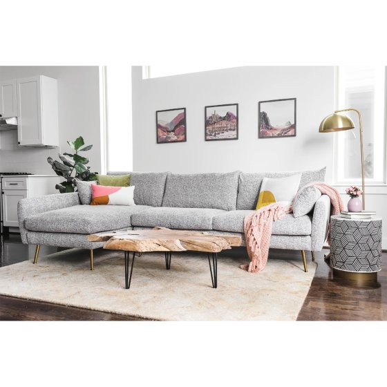 Ecksofa Antonius Webstoff Grau links 