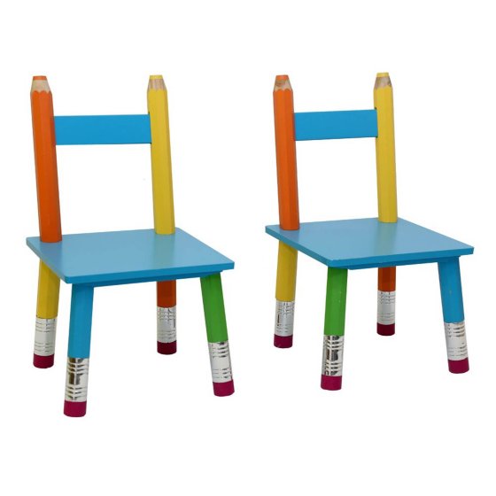 Sitzgruppe aus Holz für Kinder Buntstift 