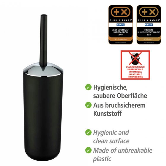 Bad-Accessoire-Set Mod. Brasil Schwarz 4-teilig, für einheitliche Badausstattung 