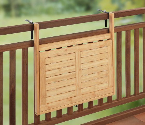 Bambus Balkon-Klapptisch Mod. Waikiki, zum Einhängen an Balkongeländer