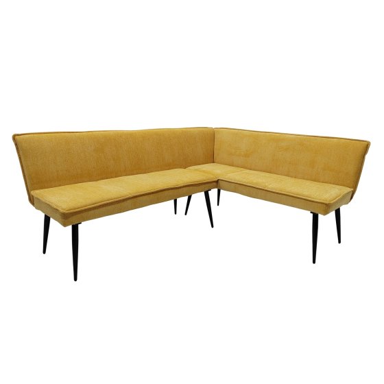 Eckbank 195 x 154 cm Mesilla Gelb kurzer Schenkel rechts 