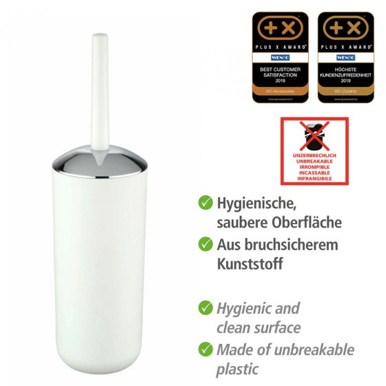 Bad-Accessoire-Set Mod. Brasil Weiß 4-teilig, Seifenspender, WC-Garnitur, Zahnputzbecher, Kosmetikeimer 