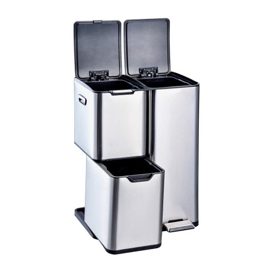 Mülltrennsystem Jannik 60 Liter Silber 