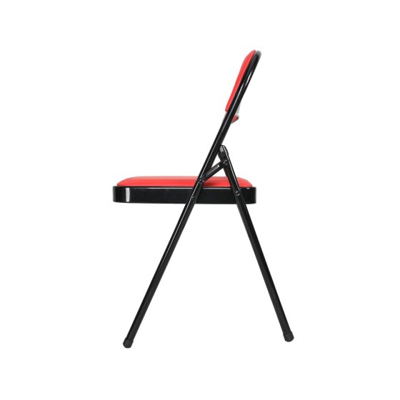 Klappstuhl Wedigo Kunstleder Rot-Schwarz 