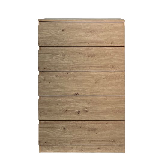 Kommode mit 5 grifflosen Schubladen Artisaneiche Thekla 