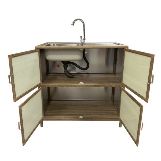 Spüle mit Abtropfläche und Unterschrank für Outdoorküche Sonoma 