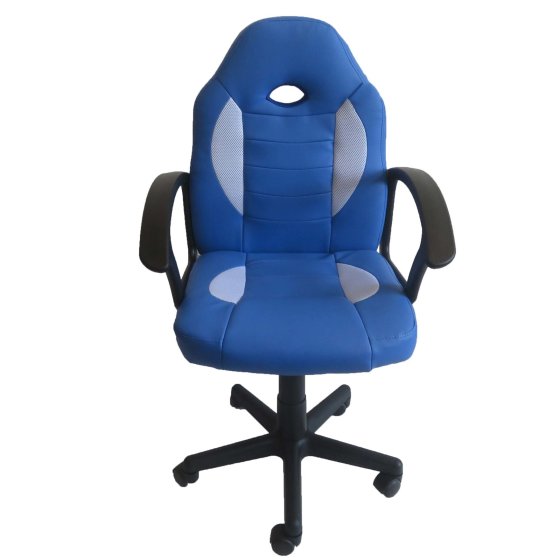 Schreibtischstuhl Junior höhenverstellbar ergonomischer Drehstuhl Blau 