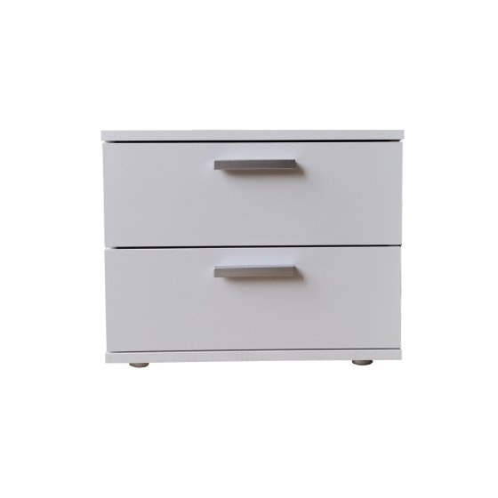Nachtschrank Weiß mit 2 Schubladen Nina 