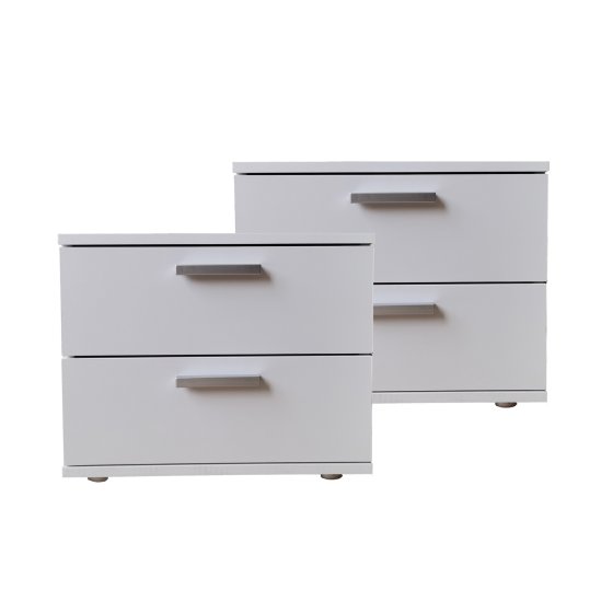 Nachtschrank 2er Set Weiß Nina 