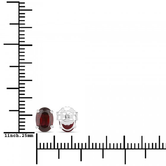 Schmuck-Set Silber 925 rhodiniert Ohrringe und Halskette mit echtem Granat 