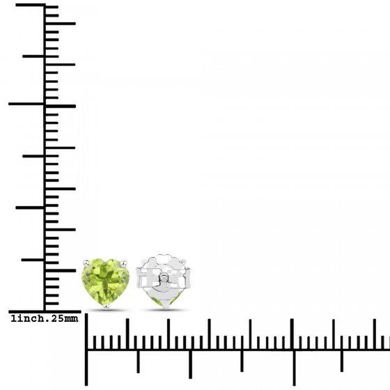 Schmuck-Set Silber 925 rhodiniert Ohrringe und Halskette mit echtem Peridot in Herzform 