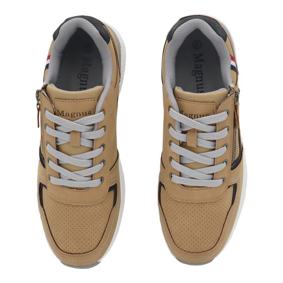 Schnürschuh mit Reißverschluss 46 | Beige