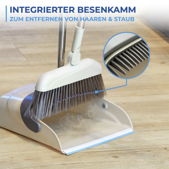 180° drehbare Eck-Kehrgarnitur Mod. Flexi, mit Gummilippe und drehbarem Besen-Kopf 