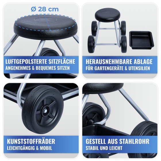 Rollsitz Mod. Secura, belastbar bis 130 kg 