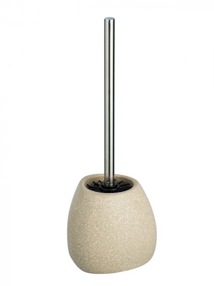 WC-Garnitur Mod. Pion Beige Keramik, WC-Bürste mit Silikon-Bürstenkopf 