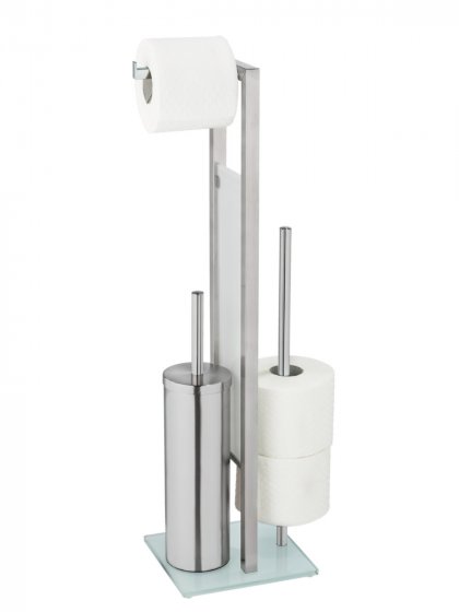Geschlossene WC-Garnitur Mod. Rivalta Edelstahl, mit Toilettenpapier- und Ersatzrollenhalter